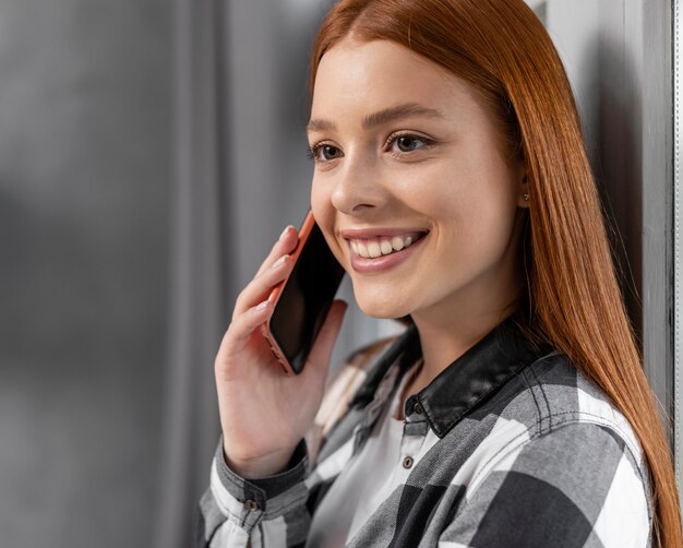 Beautiful woman talking on phone