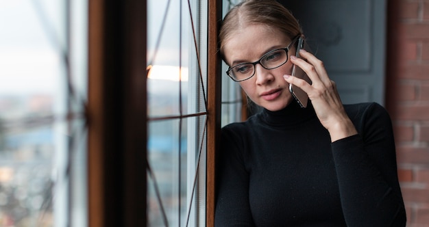 Beautiful woman talking over phone