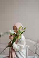 Free photo beautiful woman wearing  hijab