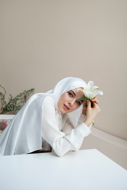 Free Photo beautiful woman wearing  hijab