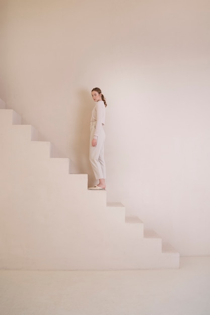 Beautiful woman wearing minimalist shirt