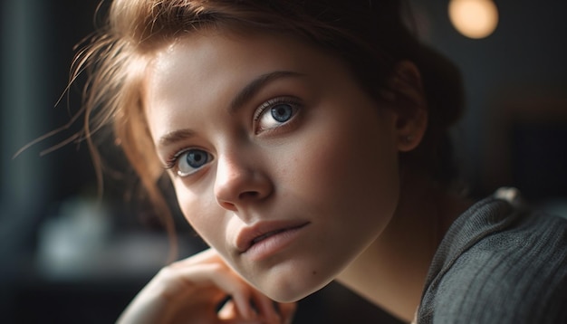 Free photo beautiful woman with confidence looking at camera generated by ai