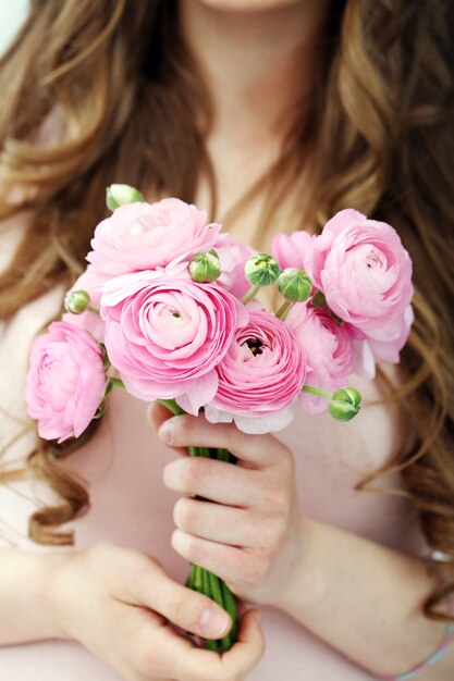 Beautiful woman with flowers