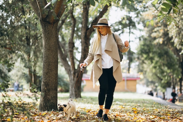 Beautiful woman with her dog