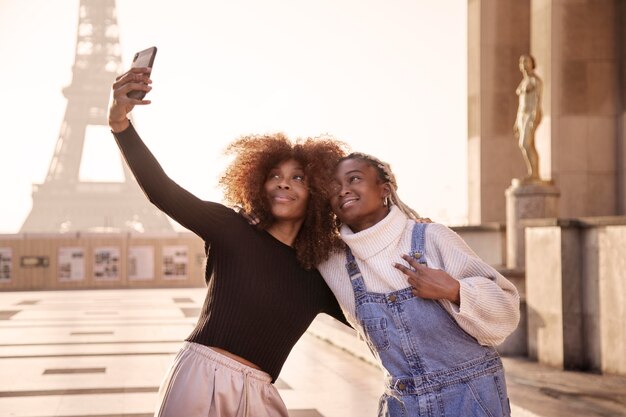 Beautiful women friends spending time together