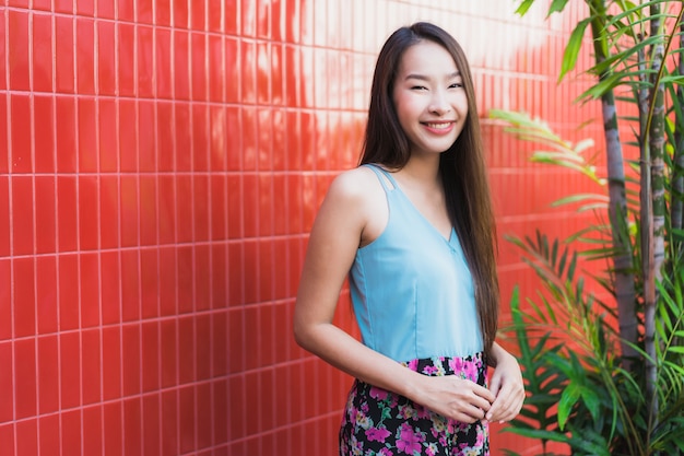 Beautiful young asian woman happy smile life style