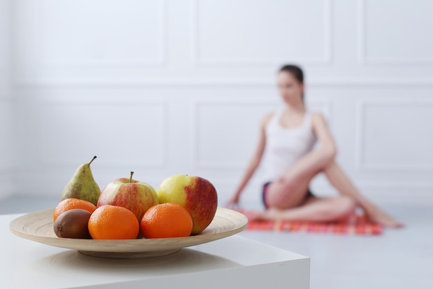 Beautiful young girl doing yoga