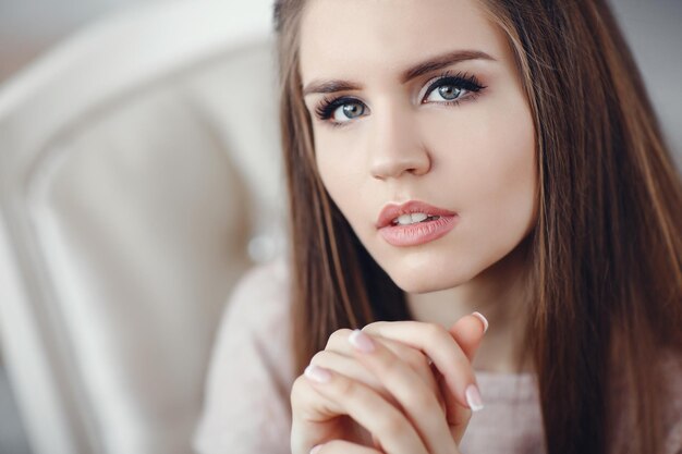 beautiful young woman portrait outdoor