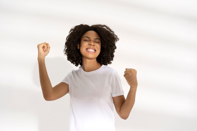 Beautiful and young woman wearing shirt mockup