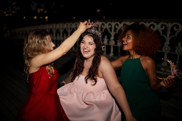 Beautiful young women in their graduation night