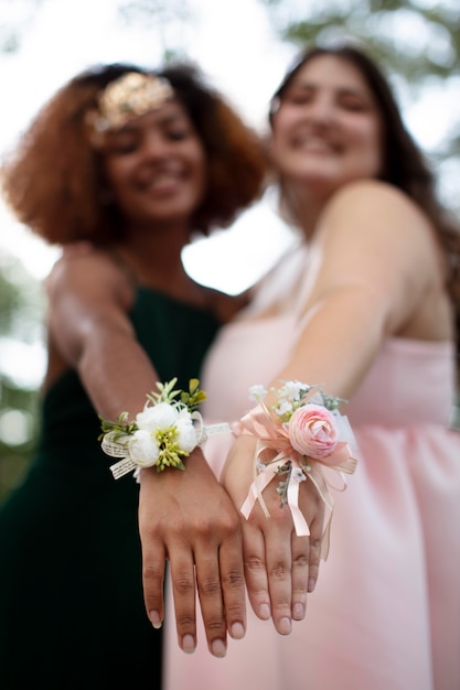 Beautiful young women at their graduation party