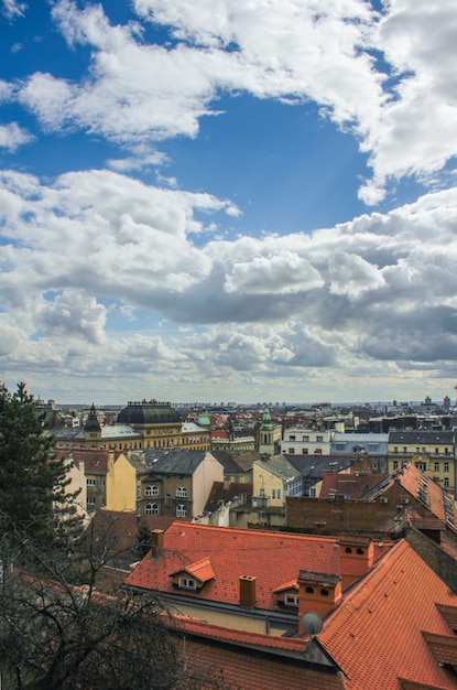 Free photo beautiful zagreb city in croatia under a cloudy blue sky