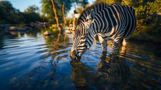 Free photo beautiful zebra in the wild