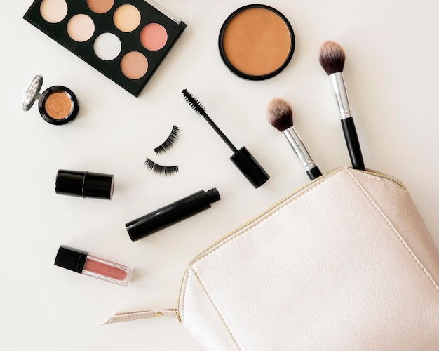 Beauty cosmetics pack in bag