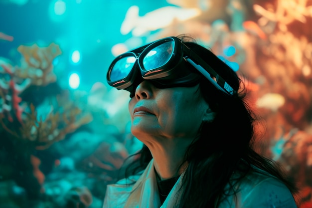 Free photo the beauty of digital art through immersive experiences