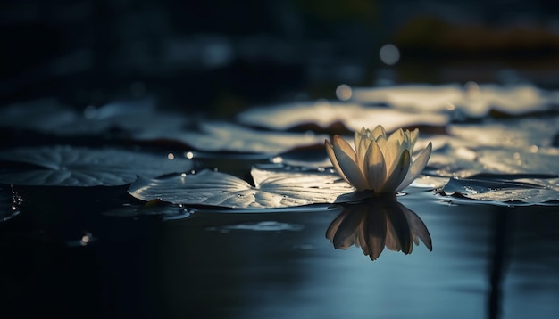 Free photo beauty in nature lotus water lily blossom generative ai