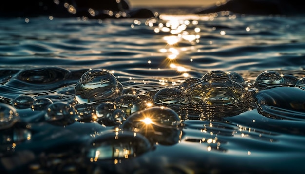 Beauty in nature with water refreshing purity generated by AI