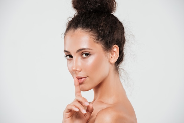 Beauty portrait of a pretty smiling woman