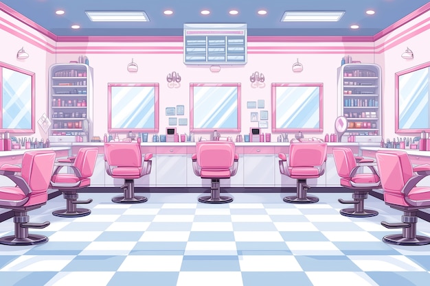 Free photo beauty salon with cosmetology equipment in anime style