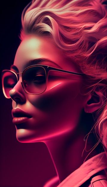 Beauty in sunglasses Fashion model Sensual portrait generative AI