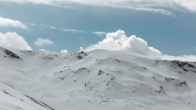 Beeautiful landscape with mountains and clouds