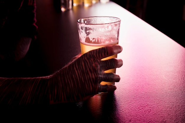 Free photo beer glass in bar