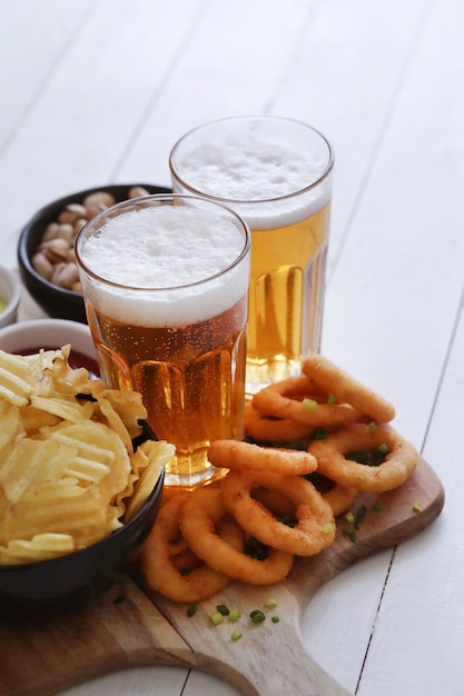 Beer and snacks