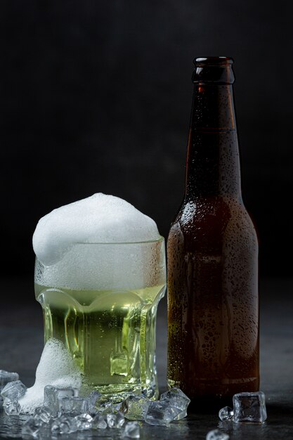 Beer with crispy fish hors d'oeuvres, World Beer Day.