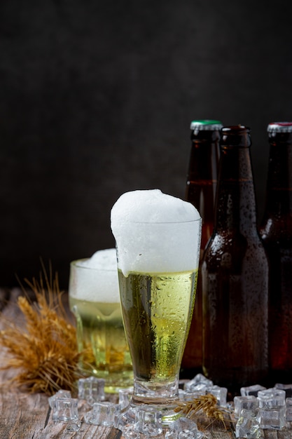 Beer with crispy fish hors d'oeuvres, World Beer Day.