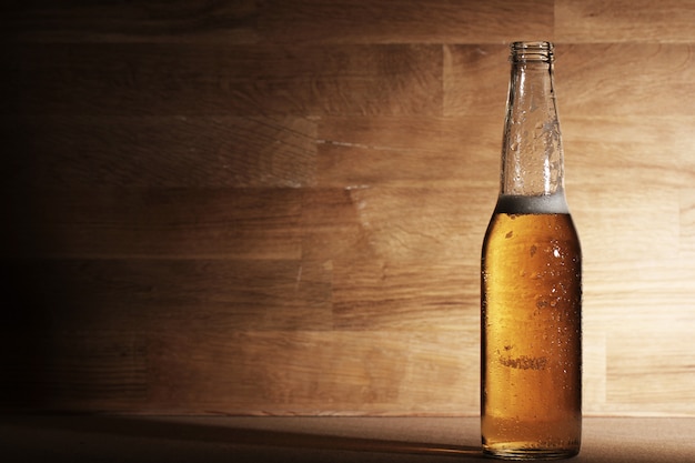 Beer over wooden surface