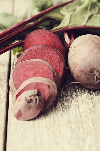 Beetroot on wooden table