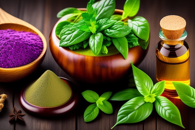 Free photo the benefits of ayurvedic healing herbs