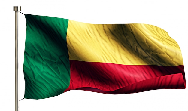 Free photo benin national flag isolated 3d white background