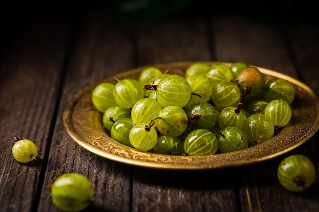 Berries of green gooseberry