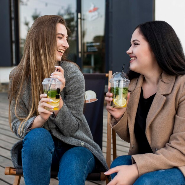 Best friends enjoying some cocktails