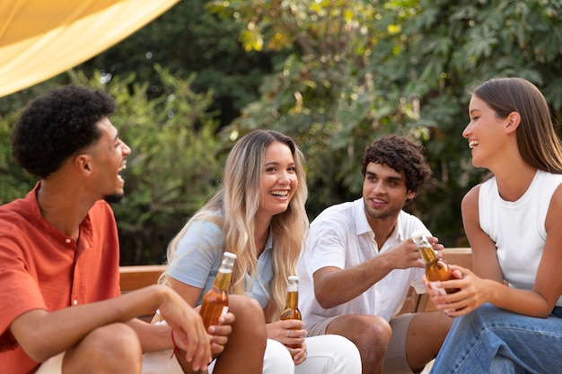 Best friends having fun together outdoors