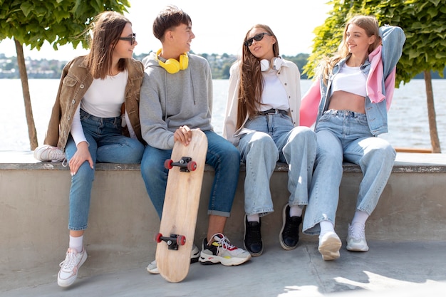 Best friends having fun together outdoors