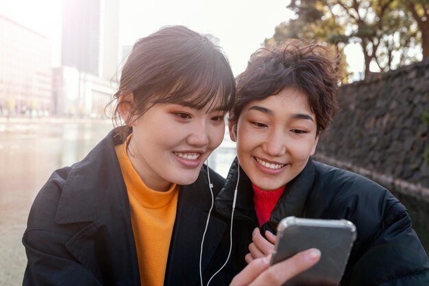 Best friends spending time together outdoors