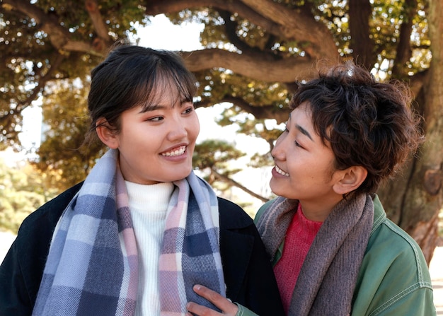 Best friends spending time together outside