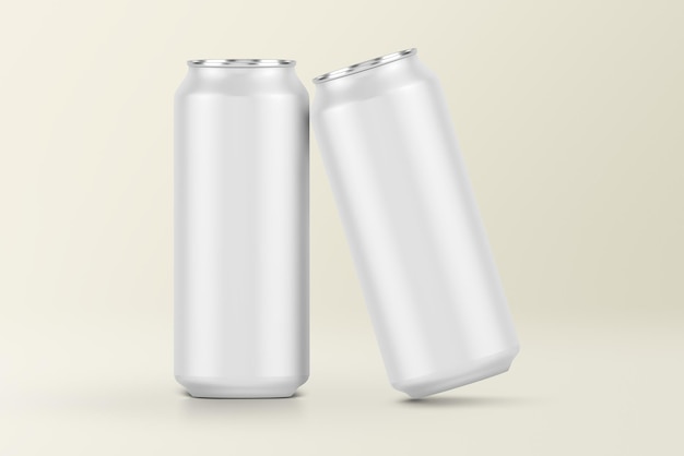 Beverage cans set, blank aluminum packaging