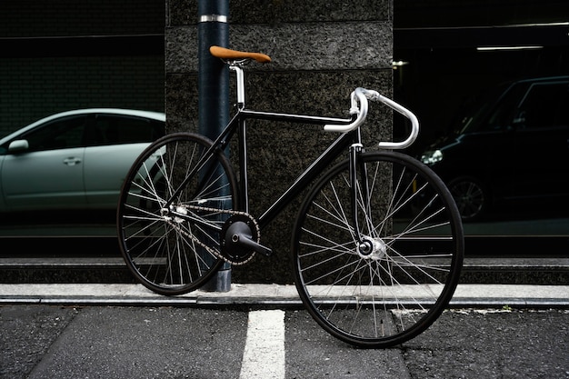 Bicycle outdoors in street