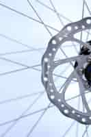 Free photo bicycle wheel axle close-up