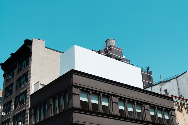 Big billboard template on building in city