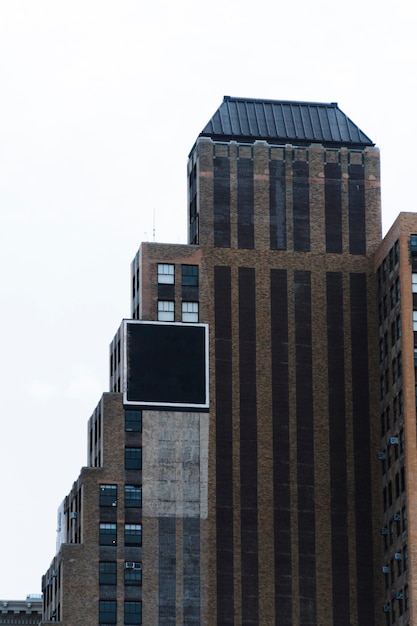 Big billboard template on building in city