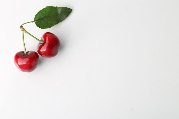 Free photo big cherry on white background