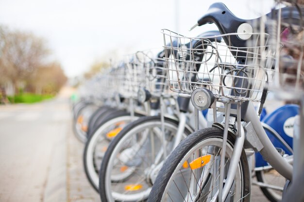 Bikes at a rental point