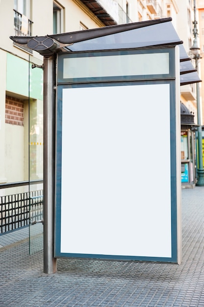 Free photo billboard at bus stop