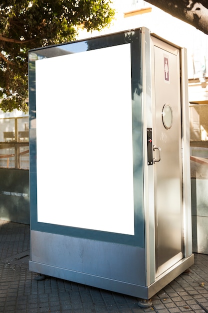 Free photo billboard on public toilet