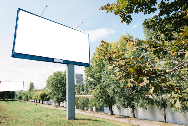 Billboards near river