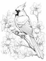 Free photo bird coloring page line art